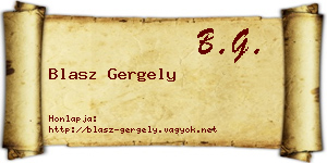 Blasz Gergely névjegykártya